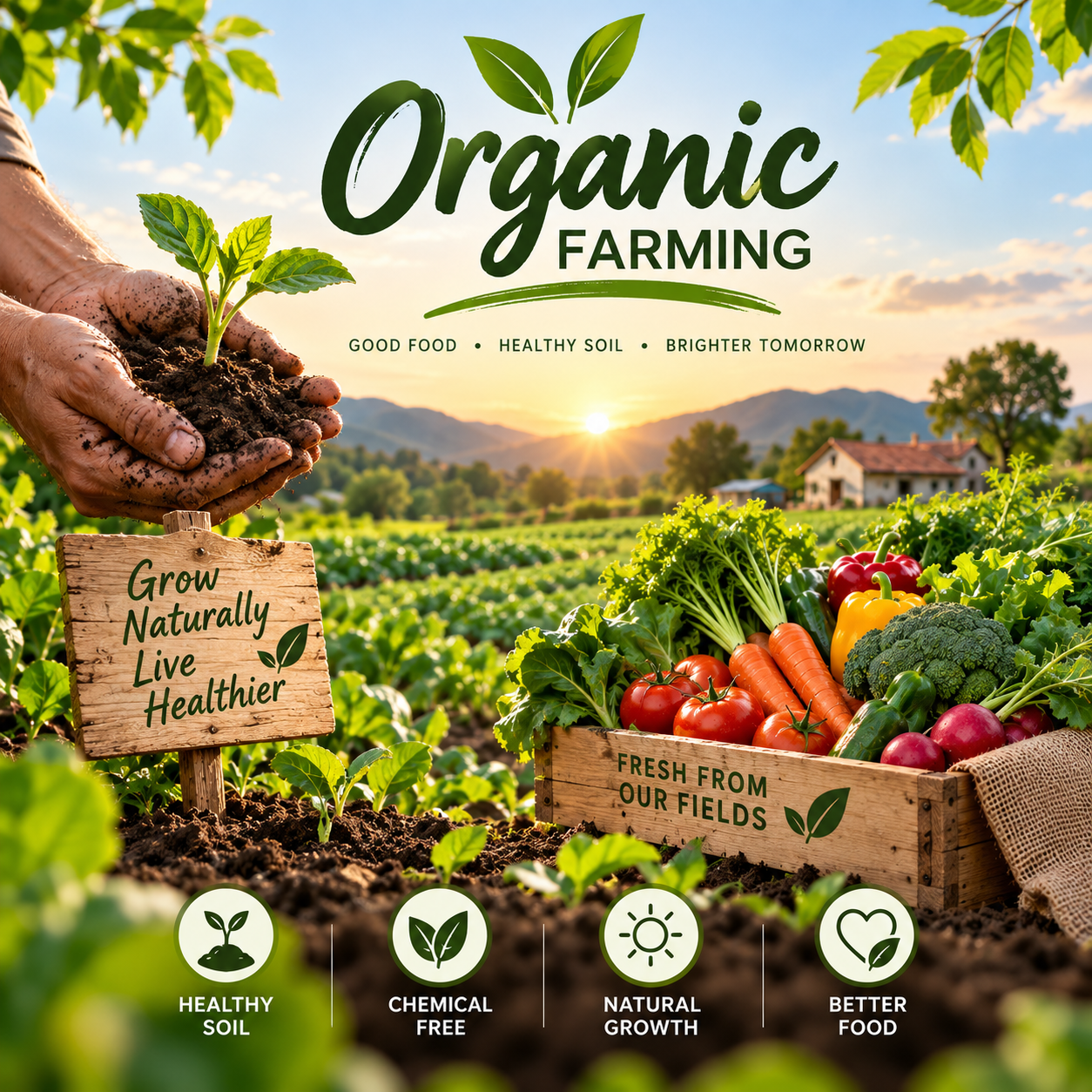 Farmer working in a natural farming field at Kaashvi Farms